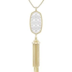 KENDRA SCOTT Benning Tassel Necklace - Gold and Silver Filigree